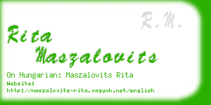 rita maszalovits business card